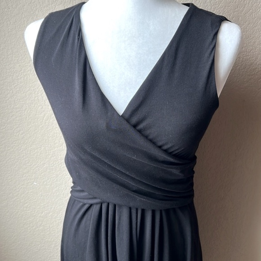 Land’s End black wrap sleeveless dress, size XS